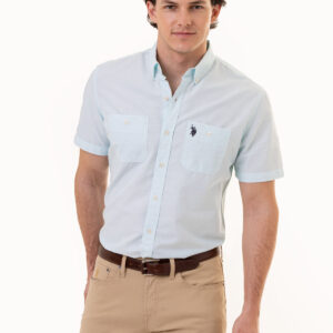 SHORT SLEEVE SLUB WOVEN SHIRT