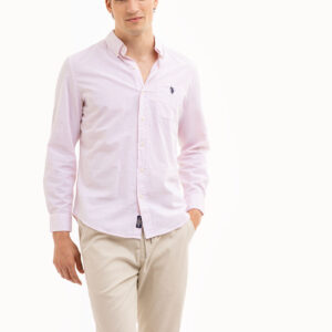 LONG SLEEVE HEATHER POPLIN WOVEN SHIRT