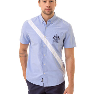 SOLID DIAGONAL STRIPE OXFORD WOVEN SHIRT