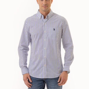 LONG SLEEVE FINE MADRAS STRIPE WOVEN SHIRT