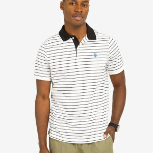 YARN DYE STRIPE JERSEY POLO SHIRT