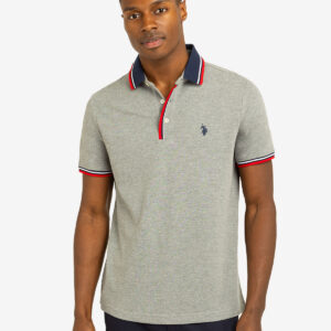 SIGNATURE STRIPE RIB TIPPED TRIM POLO SHIRT